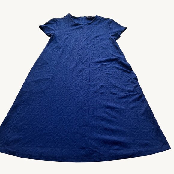 J.McLaughlin Dresses & Skirts - J.McLaughlin Size XS Blue Knot Print Jacquard Short Sleeve Swing Dress